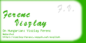 ferenc viszlay business card